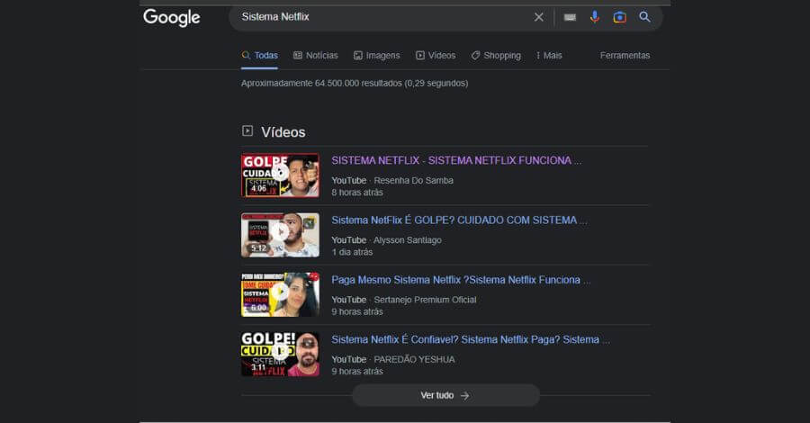 sistema netflix no youtube